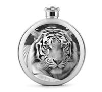 Fiaschetta, fiaschetta in acciaio inox con stampa tigre bianca e nera, moderna fiaschetta da campeggio, fiaschetta da 150 ml