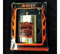 Fiaschetta flask metallo serigrafata e imbuto Sturgis biker chopper liquore 8oz
