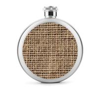 Fiaschetta in acciaio inox con motivo a trama grossa, per liquori, tascabile, rotonda, portatile, per bevande, 141,7 g