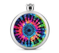 Fiaschetta in acciaio inox, fiaschetta da campeggio con stampa in stile tribù esotica, stile tie-dye, fiaschetta da campeggio, fiaschetta da 141,7 g