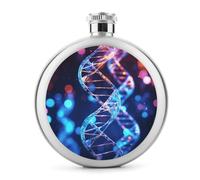 Fiaschetta in acciaio inox, fiaschetta moderna con stampa di elica genetica DNA, fiaschetta da campeggio, fiaschetta da 5 once