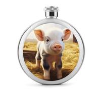 Fiaschetta in acciaio inox, simpatica fiaschetta moderna con stampa di animali della fattoria, fiaschetta da campeggio, fiaschetta da 150 ml