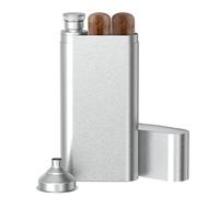 Fiaschetta Linkidea in acciaio inossidabile da 2 once con tubo per sigari e imbuto, custodia da viaggio portatile adatta a un calibro di 50, regalo per uomo (argento)