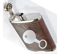 FIASCHETTA LIQUORE TASCABILE RIVESTITA IN CUOIO DA 200 ML FORMA CURVA BUCCUCCIO