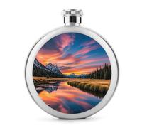 Fiaschetta per liquori con riflesso al tramonto, in acciaio inox, a prova di perdite, portatile, per esterni, campeggio, viaggi, regali