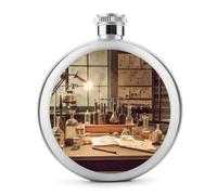 Fiaschetta per liquori vintage da laboratorio di chimica, rotonda, in acciaio inox, a prova di perdite, per compleanno, regali di Natale, per uomini, donne, damigelle d'onore, forniture per feste di