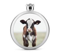 Fiaschetta per whisky a forma di mucca, piccola fiaschetta portatile da viaggio, in acciaio inox, a prova di perdite, per feste di nozze, testimone dello sposo, regalo per damigella d'onore, 141,7 g