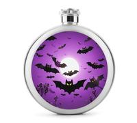 Fiaschetta per whisky con pipistrelli volanti viola, piccola fiaschetta portatile da viaggio, in acciaio inox, a prova di perdite, per feste di nozze, testimone dello sposo, regalo per damigella