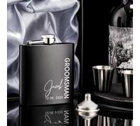 Fiaschetta Personalizzata, Fiaschetta Per Whisky Con Nome E Data Incisi Su Misura In Acciaio Inox Set Da 6 Once Regali Di Nozze Per Usciere, Testimoni, Sposo E Padre Della Sposa