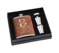 Fiaschetta Personalizzata per il Miglior Testimone, Fiaschetta in Acciaio Inox da 8 oz per gli Sposi - Regalo di Nozze e Festa (Marrone)