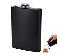 Fiaschetta Portatile Inossidabile Nero, 8Oz/240 ml in Acciaio per Whisky e Alcolici Vari - Tascabile per Arrampicata, Campeggio, Barbecue
