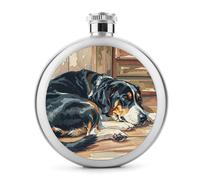 Fiaschetta portatile per liquori, con cani che dormono in casa, in acciaio inox, a tenuta stagna, per attività all'aperto, campeggio, viaggi, regali