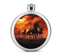 Fiaschetta rotonda in acciaio inox a prova di perdite, con nuvole rosse, a forma di cavalli, ideale come regalo di compleanno o di Natale, per uomini, donne, damigelle d'onore, matrimoni, feste, 141,7