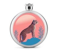 Fiaschetta rotonda in acciaio inox a prova di perdite, stile minimalista, con motivo leopardato, ideale come regalo di compleanno o di Natale, per uomini, donne, damigelle d'onore, matrimoni, feste