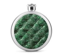Fiaschetta rotonda in acciaio inox con texture in pelle verde, a prova di perdite, per compleanno, regali di Natale, per uomini, donne, damigella d'onore, feste di nozze, 141,7 g