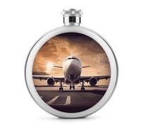 Fiaschetta rotonda per liquori a forma di aeroplano, in acciaio inox, a prova di perdite, per compleanni, regali di Natale, per uomini, donne, damigelle d'onore, feste di nozze, 141,7 g