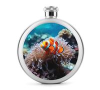 Fiaschetta rotonda per liquori a forma di pesce pagliaccio, in acciaio inox, a prova di perdite, per compleanni, regali di Natale, per uomini, donne, damigelle d'onore, feste di nozze, 141,7 g