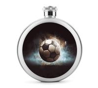 Fiaschetta rotonda per liquori da calcio, in acciaio inox, a prova di perdite, per compleanno, Natale, per uomini, donne, damigelle d'onore, feste di nozze, 141,7 g