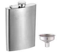 Fiaschetta Tascabile,304 Fiaschetta da Cintura in Acciaio Inox da 8 oz con Cannello-Impermeabile, Adatta per Trasportare Alcolici,Taschino per Whiskey,Rum,Vodka,Ideale per Escursioni e Feste (Argento)