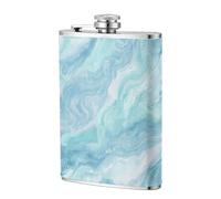 Fiaschetta tascabile blu effetto acquerello marmorizzato, 236 ml, in acciaio inox, per papà, testimone dello sposo, matrimonio, viaggi, campeggio