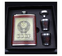 Fiaschetta Tascabile Boccette dell'anca Set 8 Oz Luxury Incisione in acciaio inox Incisione ecopelle flagon flagon flacone regalo per uomo Fiaschetta Portatile