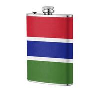 Fiaschetta tascabile con bandiera del Gambia, 236 ml, in acciaio inox, per papà, testimone dello sposo, matrimonio, viaggi, campeggio