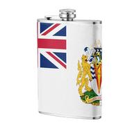 Fiaschetta tascabile con bandiera del Territorio Antartico Britannico, 236 ml, in acciaio inox, per papà, testimone dello sposo, matrimonio, viaggi, campeggio