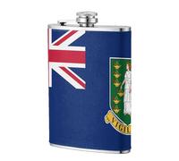 Fiaschetta tascabile con bandiera delle Isole Vergini Britanniche, 237 ml, in acciaio inox, per papà, testimone dello sposo, matrimonio, viaggi, campeggio