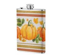 Fiaschetta tascabile con zucche e foglie autunnali, 236 ml, in acciaio inox, per papà, testimone dello sposo, matrimonio, viaggi, campeggio