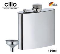 FIASCHETTA TASCABILE IN ACCIAIO INOX 150ml CON IMBUTO X LIQUORE E ALTRO "CILIO"