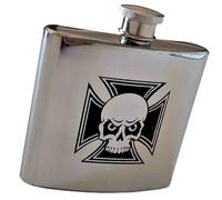 Fiaschetta Tascabile in Acciaio Inox 5 oz 150 ml con Finitura Cromata e Stampa