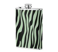 Fiaschetta tascabile in celadon con motivo zebrato minimalista, 236 ml, in acciaio inox, per papà, testimone dello sposo, matrimonio, viaggi, campeggio