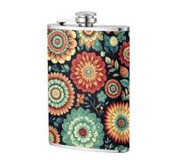 Fiaschetta tascabile in stile bohémien, con fiori e foglie, 230 ml, in acciaio inox, per papà, testimone dello sposo, matrimonio, viaggi, campeggio