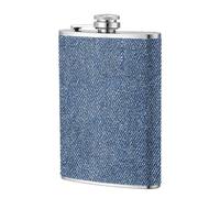 Fiaschetta tascabile in tessuto denim, 236 ml, in acciaio inox, per papà, testimone dello sposo, matrimonio, viaggi, campeggio