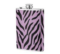 Fiaschetta tascabile minimalista a righe zebrate color lavanda, 236 ml, in acciaio inox, per papà, testimone dello sposo, matrimonio, viaggi, campeggio