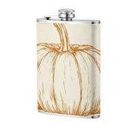 Fiaschetta tascabile vintage con disegni di zucca, 236 ml, in acciaio inox, per papà, testimone dello sposo, matrimonio, viaggi, campeggio