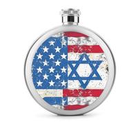 Fiaschetta vintage con bandiera americana e bandiere di Israele per liquore bottiglia di vino portatile carino in acciaio inox fondine fiaschette