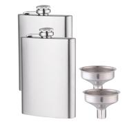 Fiaschetta X2 Acciaio Inox 304 227ml Con Imbuto a Perfetta Tenuta Alla Moda