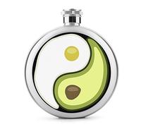 Fiaschetta Yin Yang con uovo di avocado per liquore bottiglia di vino portatile carino in acciaio inox fondine fiaschette