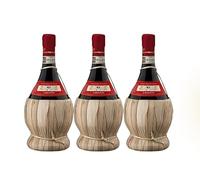 Fiasco Chianti DOCG 2024 - Leonardo da Vinci - Vino Rosso Toscano 12,5% Vol - Elegante, Fruttato e Armonioso - Iconico Fiasco in Paglia - Tradizione Toscana Made in Italy Premium (3 bottiglie)