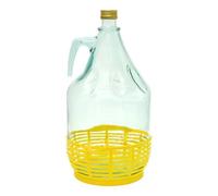 Fiasco in vetro BDP5Z, con rivestimento in vimini, per vino, capacità 5 l