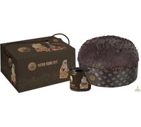 Fiasconaro Panettone Nero Sublime con Gocce Cioccolato e Fragoline, 1000g