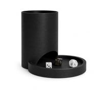 Fiastra torre lancia dadi moderna nera con vassoio - dice tower per giochi da tavolo, RPG e tabletop