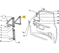 FIAT 126 BIS GUARNIZIONE DEFLETTORE PORTA ANTERIORE DX OEM 5936338
