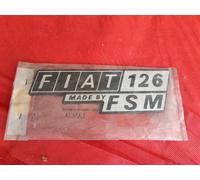 FIAT 126 FSM SCRITTA STEMMA SIGLA TARGHETTA FREGIO NUOVA ORIGINALE