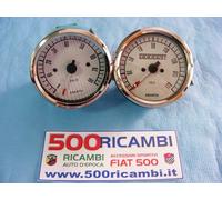 FIAT 500 & 126 KIT CONTAGIRI + CONTACHILOMETRI ABARTH FONDO BIANCO