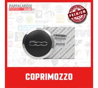 KIT 4 COPRIMOZZO COPRICERCHIO COPPA RUOTA TAPPI FIAT 500 NERO OPACO BORD CROMATI