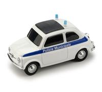 FIAT 500 CORPS SET POLIZIA MUNICIPALE BIANCA/BLU 1/43 Brumm BR035B