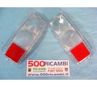 FIAT 500 EPOCA COPPIA PLASTICA TRASPARENTE BIANCO FANALINO POSTERIORE