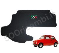 FIAT 500 EPOCA COPRI BAULE COFANO SERBATOIO IN MOQUETTE NERO RICAMO TRICOLORE